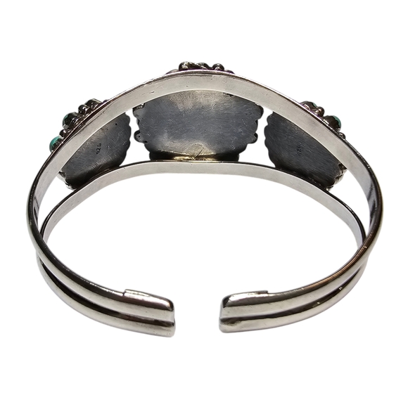 Vintage Native American Navajo Torquoise Beacelet Sterling Silver - Picture 4 of 5